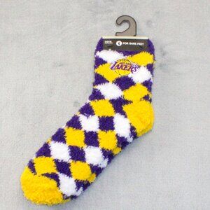 Los Angeles Lakers NBA 109 Diamond Sleep Soft "Fuzzy/Cozy" Crew Socks Adult OS